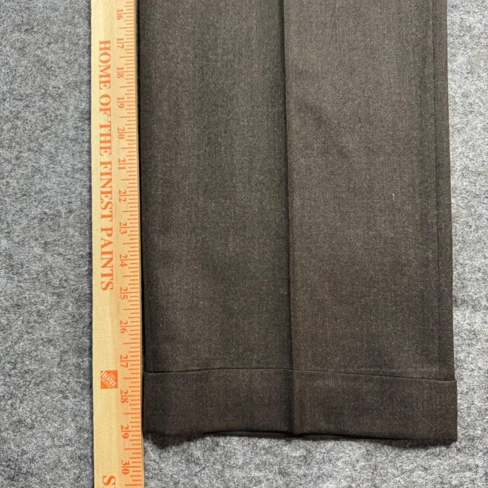 Ermenegildo Zegna Double Pleated Dress Pants Mens 36x29 Wool Brown Cuffed Hem